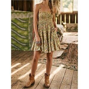 BCBGMaxAzria Garden Floral Tiered Mini Sundress Cottagecore Extra Small